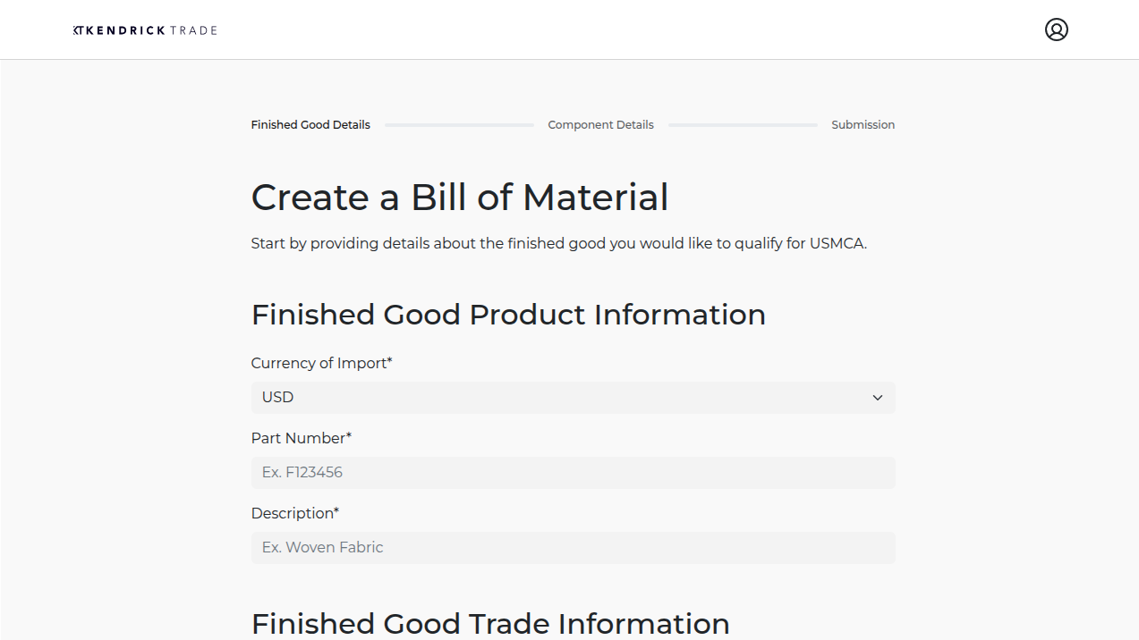Component classification screen